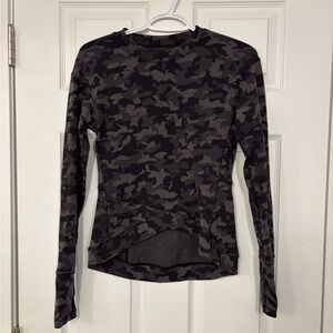 lululemon athletica Black Camouflage Long Sleeve Top